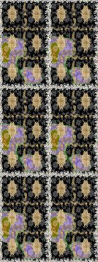 Çiçek deseni. Duvar kâğıdı barok, İspanyol kumaşı. Kusursuz raster arka plan. Kahverengi ve bej renklerde altın elementler. Şekil grafik deseni.