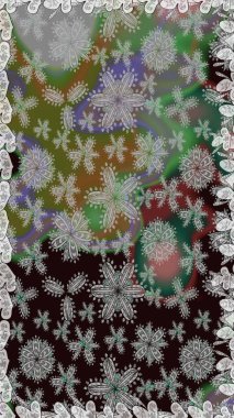 Moda baskıları için zarif bir şablon. Halk tarzı. Parlak renkli çiçeklerle ve gri ve yeşil renklerde yapraklarla şaşırtıcı, pürüzsüz çiçek deseni. Modern çiçek arkaplanı.