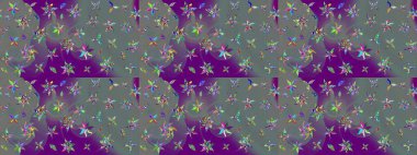 Renkli Bahar Teması eskiz kalıbı. Düz Çiçek Elementleri Tasarımı. Raster illüstrasyonu. Çiçekli çiçek deseni, suluboya. Gri ve nötr renkte çiçekler.