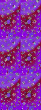 Çiçekli yaz çiçekleri. Robot resim. Küçük çiçekte güzel bir desen. Moda baskıları için zarif bir şablon. Motley illüstrasyonu. Küçük renkli çiçekler..