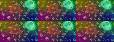 Raster sketch pattern with green and brown tulip flowers. Can be used as greeting or wedding background. Best for wrapping paper. Spring tender design for natural cosmetics, perfume, florist shop.