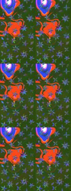 Çiçekli bahar çiçekleri. Küçük çiçekte güzel bir desen. Küçük renkli çiçekler. Moda baskıları için zarif bir şablon. Motley illüstrasyonu.