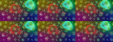 Raster sketch pattern with green and brown tulip flowers. Can be used as greeting or wedding background. Best for wrapping paper. Spring tender design for natural cosmetics, perfume, florist shop.