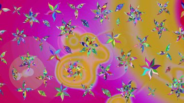 Raster deseni. Raster illüstrasyonu. Küçük çiçekteki sevimli çiçek deseni. Nazikçe, yaz çiçekleri macenta ve sarı renkler.