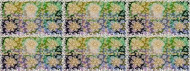 Tarafsız ve gri renklerde altın elementlerle kusursuz desen. Geleneksel oryantasyon süsü. Raster illüstrasyonu. Kusursuz klasik raster altın desenli. Klasik vintage arkaplan.