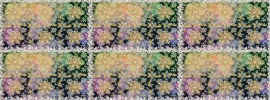 Çizgi sanatı tasarım şablonu için kusursuz sınır. Gri ve nötr renklerde altın element. Doğu tarzı element. Altın desenli çiçek dekoru. Davetiyeler, kartlar, web sayfası için Raster illüstrasyonu.