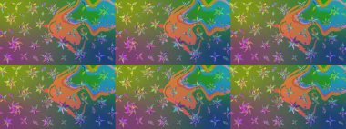 Raster deseni. Küçük çiçekte güzel bir desen var. -yeşil ve mavi çiçekler. Doğa. Çiçek kolajı. Çiçek kompozisyonu. Çiçek arka planı.