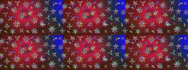 Kırmızı ve kahverengi renkte kırmızı ve kahverengi papatya deseni. Kırmızı ve kahverengi renklerde. Raster illüstrasyonu.