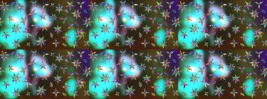 Yeşil ve mavi renkte çiçekler. Çiçekli eskiz deseni. Suluboya çizimi. El çizimi.