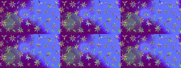 Çiçekli çiçek deseni, suluboya. Küçük çiçekte güzel bir çiçek deseni var. Raster deseni.