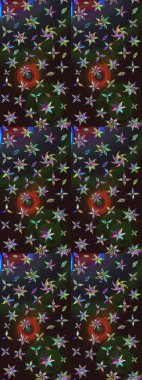 Şirin çiçekler. Çizgi çizimi kalıbı. Raster Moda kumaş deseni.