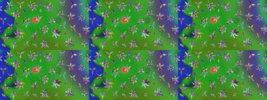 Çiçek desenli eskiz, darbeler, sıçramalar, yaz çiçekleri. Renkli çiçekler. Raster illüstrasyonu.