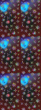 Çiçekli karalama şeklinde Raster çiçek deseni. Yumuşak, yaz çiçekli arka plan. Renkli çiçekler.