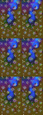 Çiçek deseni. Raster illüstrasyonu. Chichi 'nin kumaş kalıbını çiz. Renkli Bahar Teması eskiz kalıbı. Düz Çiçek Elementleri Tasarımı.