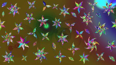 Sevimli çiçek raster deseni. Renkli çiçekler. Sketch Colour Spring Theme eskiz kalıbı. Düz Çiçek Elementleri Tasarımı.