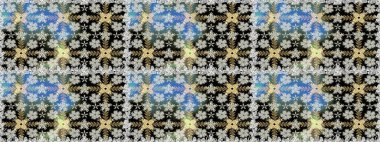 Güzel kumaş deseni. Zentangle soyut çiçekleri. Düz Çiçek Elementleri Tasarımı. Raster illüstrasyonu. Renkli Bahar Temalı Kusursuz Arkaplan. Çiçek tozu..