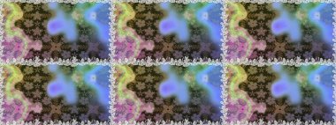 Çiçek desenli raster, gri ve mavi çizgi grafik desenli soyut raster arkaplan. Modern stil dokusu.