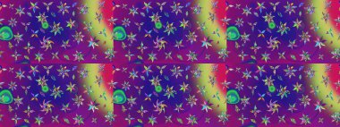 Küçük çiçekteki sevimli çiçek deseni. Raster illüstrasyonu. Çizim.