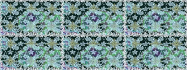 Raster illüstrasyonu. Çiçek buketleriyle klasik tarzda kusursuz desenler. Mavi ve nötr renklerde.