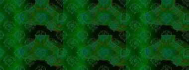 Yeşil, mavi ve siyah renkte şirin çiçekler. Raster tasarımı. Küçük çiçekli basit, dikişsiz desen. Moda baskısı, albüm, ambalaj kağıdı, duvar kağıdı için zarif dekoratif süslemeler..