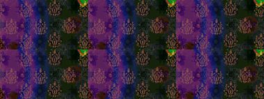 Çiçek desenli çizim. Raster illüstrasyonu. Gri renkli Asya tekstili.