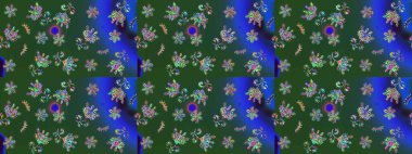 Renkli Bahar Teması eskiz kalıbı. Yeşil renkli çiçekler. Düz Çiçek Elementleri Tasarımı. Güzel çiçek deseni..