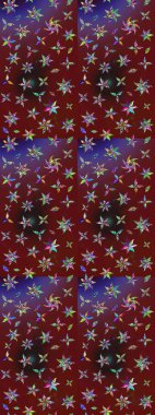 Çiçekli el çizimi çizimi deseni. Modern gelişim kırmızı ve kahverengi raster arka plan duvar kâğıdı illüstrasyon klasik çizgili iz sürme desenli çiçekler, çiçekli süsler.