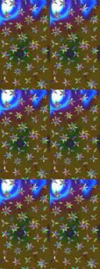 Raster illüstrasyonundaki çiçek desenli çizim. Renkli çiçekler. Düz Çiçek Elementleri Tasarımı. Renkli Bahar Teması çizim şablonu.