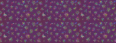 Mor, zarif bir eskiz deseni suluboya şeklinde yeşil çiçekler, tasarım elementleri. Düzenlenebilir. Düğün davetiyeleri için çiçek deseni, tebrik kartları, hatıra defteri, baskı, hediye paketi, imalat