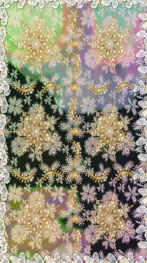 Doğu tarzı arabesk tarzında altın elementler. Raster altın pürüzsüz desen. Tarafsız ve gri renklerde kusursuz desen. Kusursuz altın desenli bukleler..