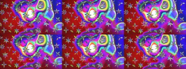 Düz Çiçek Elementleri Tasarımı. Kırmızı ve mor renkte çiçekler. Çiçek desenli eskiz, yaz çiçekleri. Renkli Bahar Teması çizim şablonu.