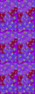 Moda baskısı. Eski model. Çiçeğin suluboya çizimlerinin mükemmel deseni. Suluboya çizim kalıbı. Raster illüstrasyonu. Dekorasyon ve tasarım için güzel desen.