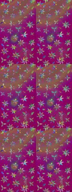 Renkli Bahar Teması eskiz kalıbı. Düz Çiçek Elementleri Tasarımı. Çiçek desenli çizim. Asya tekstil tarzında. Güzel kumaş deseni. Raster illüstrasyonu.