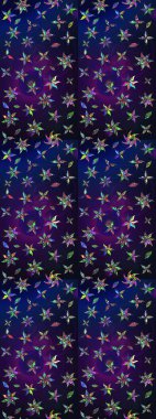 Renkli Bahar Teması eskiz kalıbı. Raster illüstrasyonu. Gri ve mavi renkte zarif çiçekli suluboya. Düz Çiçek Elementleri Tasarımı.