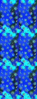 Düz Çiçek Elementleri Tasarımı. Raster illüstrasyonu. Taslak desenli, modaya uygun kumaş deseni. Şirin çiçek elementleri. Renkli Bahar Teması çizim şablonu.