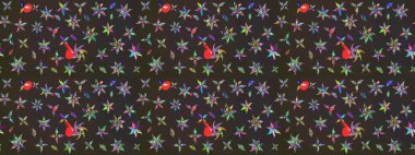 Davetiye ve kartpostal tasarımı için dekoratif çiçek unsurları. Yapraklı çizim şekli. Poster ya da kapak için arka plan. Şirin, zarif çiçekler Raster illüstrasyonu. Tekstil için figür.