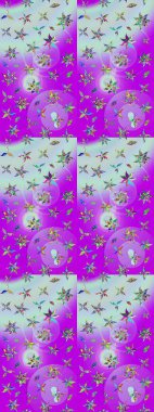 Çiçekli karalama şeklinde Raster çiçek deseni. Mor ve nötr renklerde çiçekler. Yumuşak, bahar çiçekli arka plan.