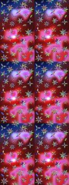 Kibar, bahar çiçekleri kırmızı ve pembe renklerde. Raster çiçekleri klasik tarzda çizilmiş. Raster illüstrasyonu. Çiçekli yumuşak çizim deseni.