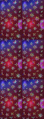 Çiçekli çiçek deseni, suluboya. Mor ve kırmızı renkte çiçekler. Renkli bahar temalı eskiz kalıbı. Düz Çiçek Elementleri Tasarım Raster illüstrasyonu.