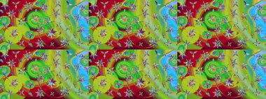 Çiçek arkaplan. Doğum günü kartı ya da düğün davetiyesi. Yeşil ve kırmızı renklerde. Raster illüstrasyonu. Çiçekli tebrik kartı. Suluboya çiçek buketi.