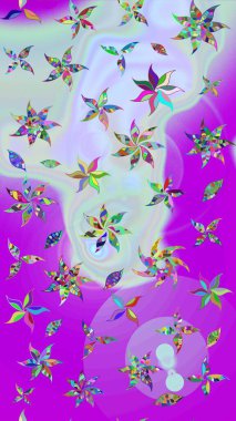 Çizim çiçek deseni duvar kağıdı, web sitesi arka planı, ambalaj kağıdı, davetiye, broşür, afiş veya web sitesi için kullanılabilir. Parlak elementlerin. El çizimi Raster illüstrasyonu.