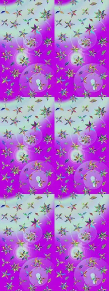 Çiçekli karalama şeklinde Raster çiçek deseni. Mor ve nötr renklerde çiçekler. Yumuşak, bahar çiçekli arka plan.