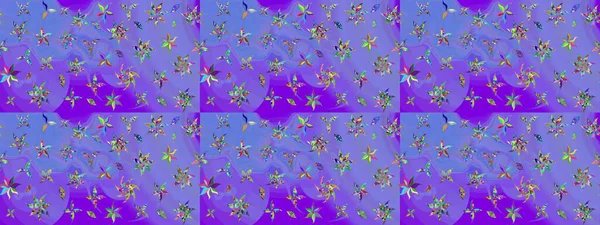 Renkli Bahar Teması eskiz kalıbı. Raster illüstrasyonundaki çiçek desenli çizim. Düz Çiçek Elementleri Tasarımı. Süslü kumaş deseni.