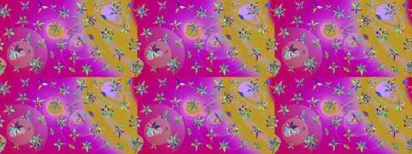 Şirin çiçekli eskiz deseni ve eflatun ve mor renkli yapraklar, suluboya çiçek deseni, duvar kağıdı, kart ya da kumaş için fayanslı. Raster illüstrasyonu.