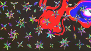 Çizim çiçek deseni duvar kağıdı, web sitesi arka planı, ambalaj kağıdı, davetiye, broşür, afiş veya web sitesi için kullanılabilir. Karalama elementleri. El çizimi Raster illüstrasyonu.