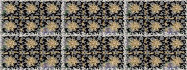 Paisleys zarif çiçek desenli arkaplan duvar kâğıdı çizimi. Klasik stil, güzel 3D çizgili sanat eseri, gri ve siyah desenli çiçek yaprakları ve süslemeleri var..