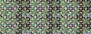 Kusursuz soyut bir arkaplan. Oriental raster klasik gri, yeşil ve altın desenli. Raster illüstrasyonu.