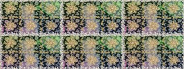 Raster geleneksel oryantasyon süsü. Kusursuz klasik altın desen. Altın desenli gri ve nötr renkler ve altın elementler.