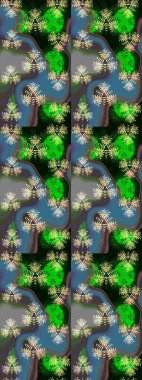 Yeşil ve mavi renkli şirin tekstil tarzında. Renkli çizim kalıbı. Çiçek arkaplan. Raster illüstrasyonu. Çiçek duvar kağıdı.