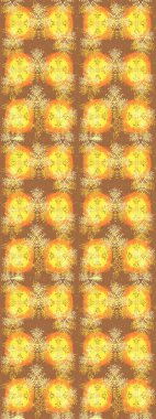 Çiçekli güzel suluboya desen. Raster illüstrasyonu. Sarı ve kahverengi renklerde.